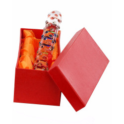 Köp Dubbeldildo i Glas Tvåfärgad Design | G-punkten.se