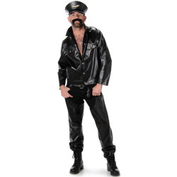 Biker Jacket Chaps Trousers Belt Hat Maskerad