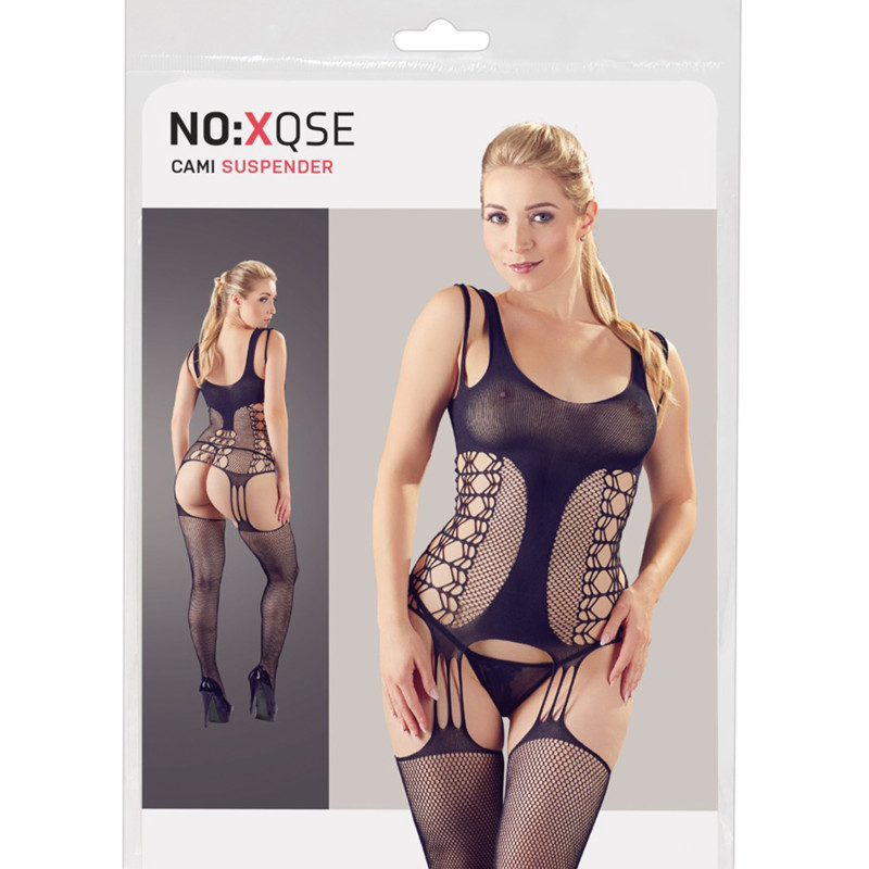 Cami Suspender Sexig Transparant Kroppsstrumpa