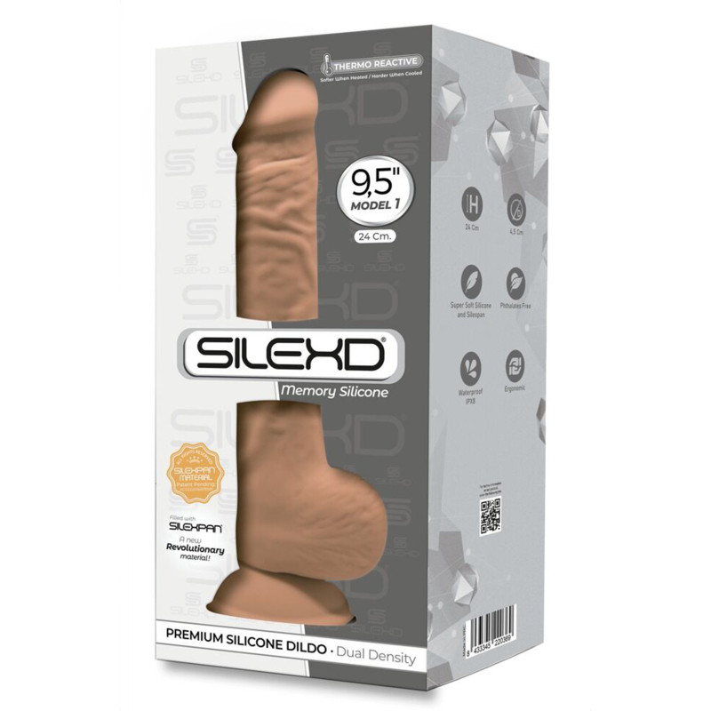 NaturDildo Lös Förhud Med Sugfot Pung Och Memory Silicone Silexd