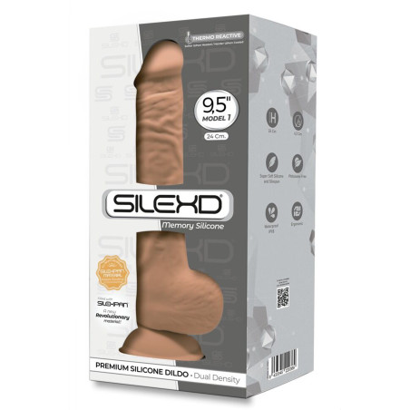 NaturDildo Lös Förhud Med Sugfot Pung Och Memory Silicone Silexd