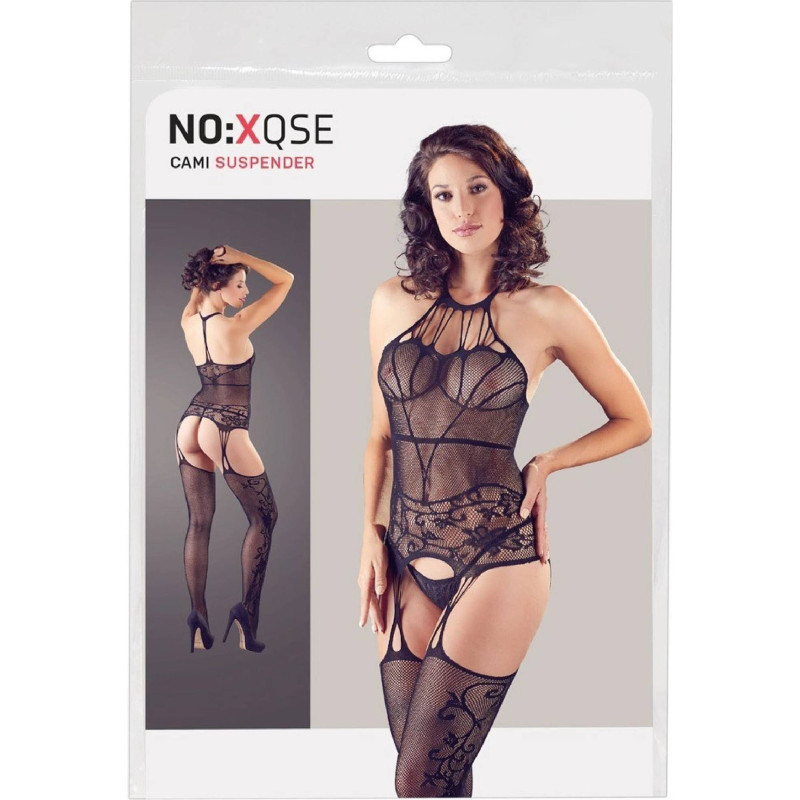 Cami Suspender Halterneck Bodystocking Set