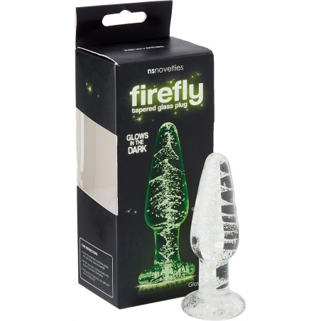 Firefly Glas Anal Plug Clear Självlysande