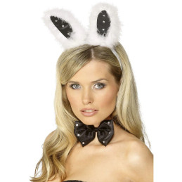 Bunny set Vit svart Maskerad