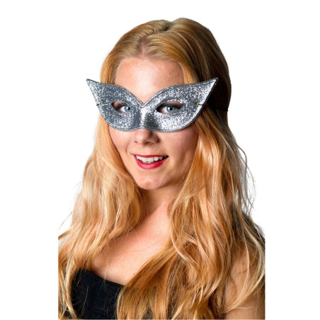 Glitter Silvrig ögonmask Maskerad Halloween