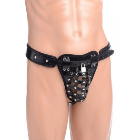 Svart Kyskhetsbälte PU-läder & Metall | G-punkten.se